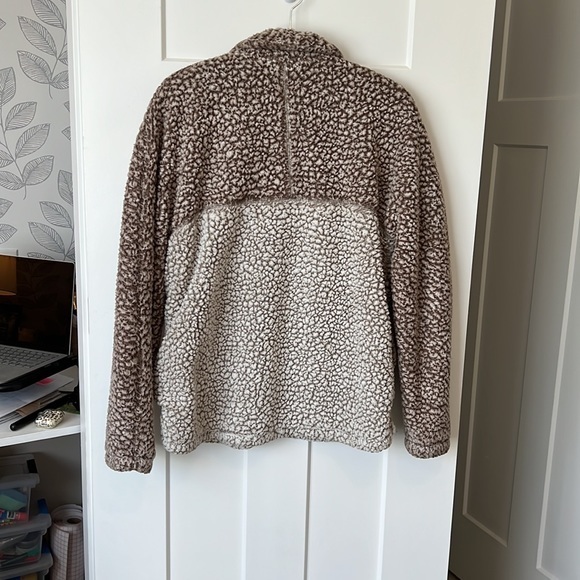 Medium Thread-a supply neutral colored  1/4 zip Sherpa sweater - Picture 2 of 5